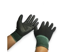 NAVI-Găng tay thun đen phủ PU lòng Đen size M ( Có viền)